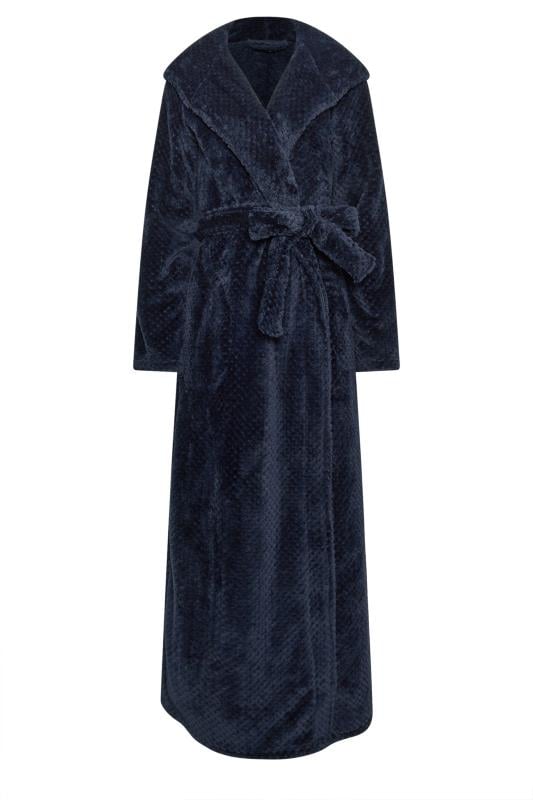 LTS Tall Navy Blue Waffle Dressing Gown | Long Tall Sally 5