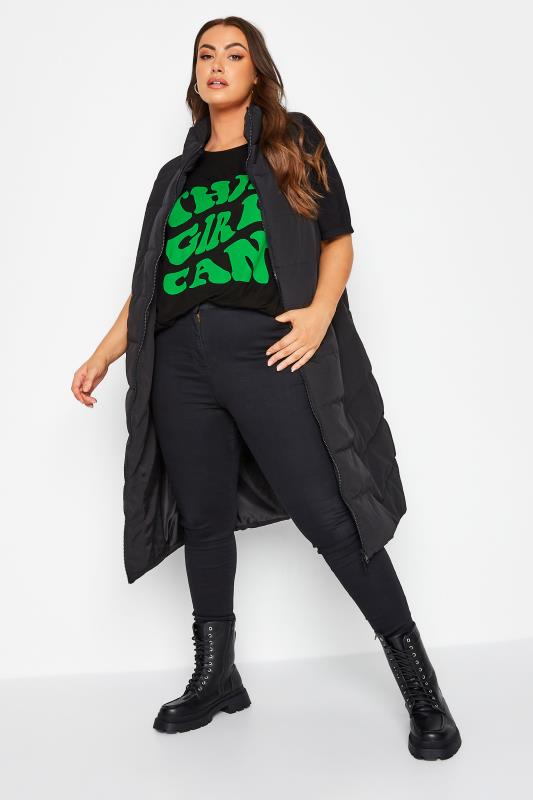 LIMITED COLLECTION Plus Size Black 'This Girl Can' Slogan T-Shirt | Yours Clothing 2