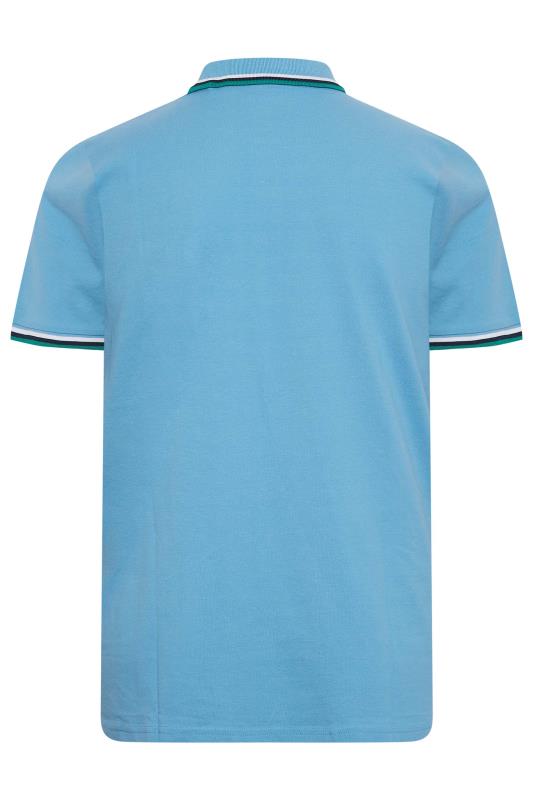 LAMBRETTA Big & Tall Plus Size Light Blue Polo Shirt | BadRhino  4