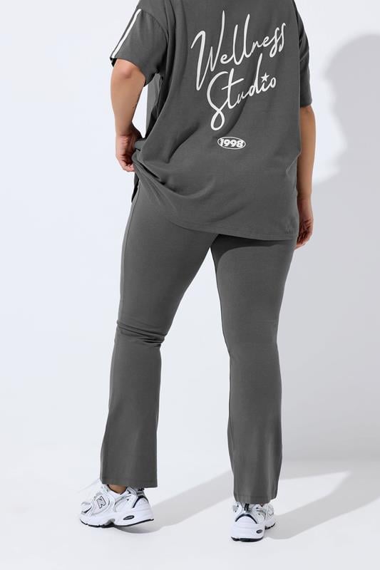 YOURS ACTIVE Plus Size Grey Flared Leggings | Yours Clothing 2