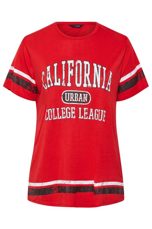 Curve Red 'California' Logo Printed T-Shirt 5