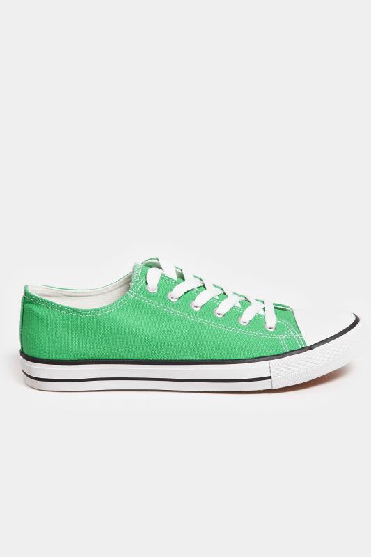 Green Plus Size Canvas Low Trainers In Wide E Fit | Yours Clothing  3