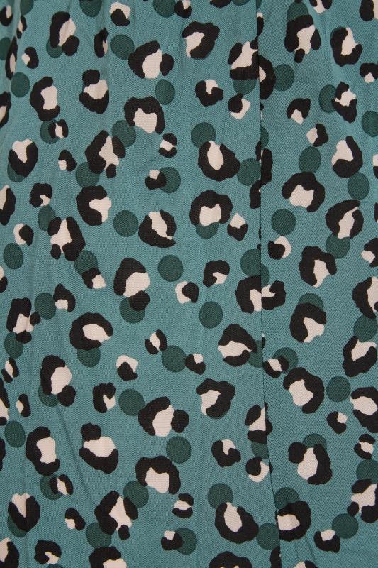 THE LIMITED EDIT Curve Teal Green Leopard Print Shirt Maxi Dress 7