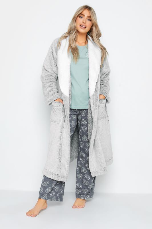 M&Co Grey Soft Touch Shawl Collar Dressing Gown | M&Co 3