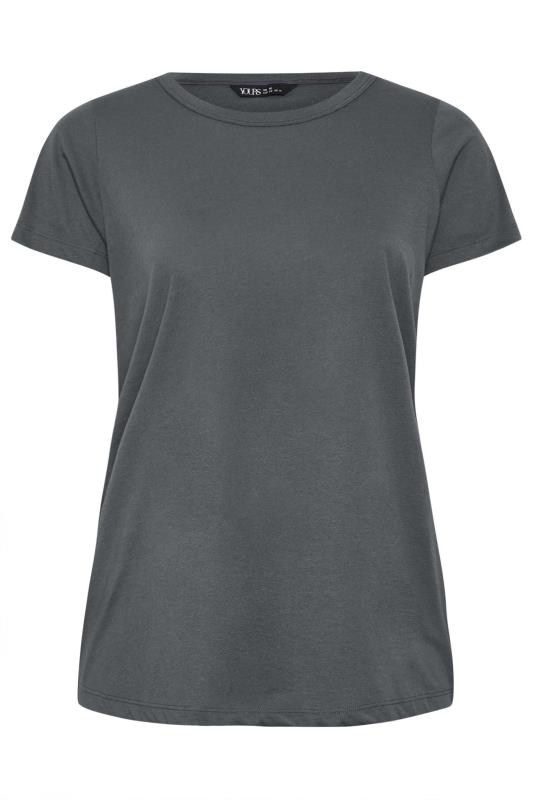 YOURS Plus Size Charcoal Grey Essential T-Shirt | Yours Clothing 5