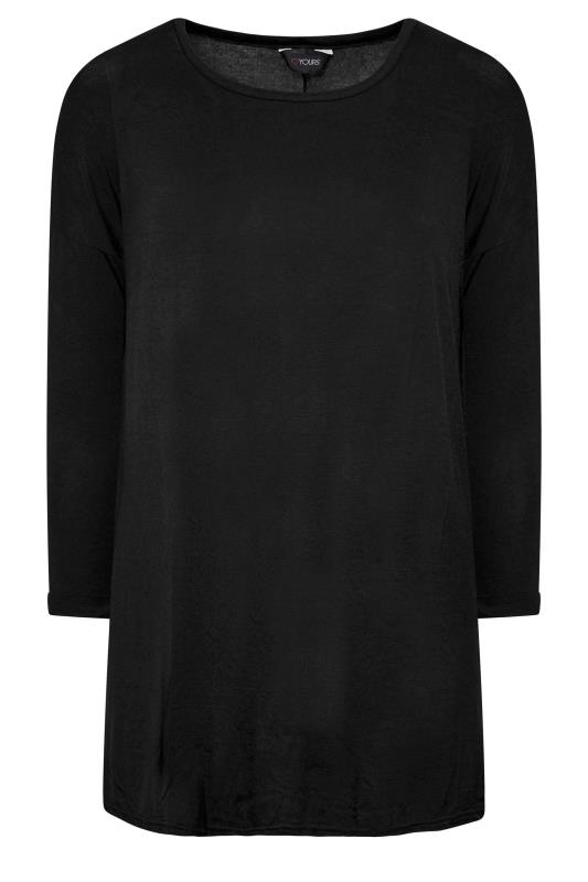 YOURS Plus Size Black Oversized Long Sleeve T-Shirt | Yours Clothing 5