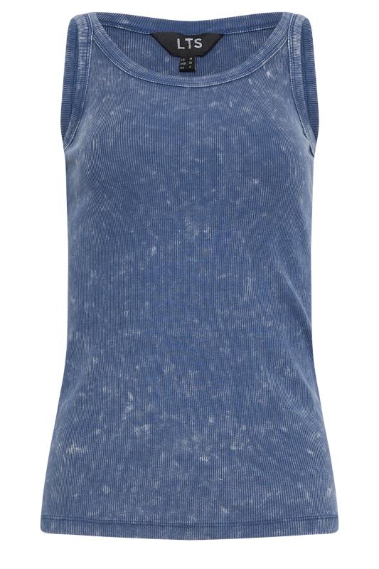 LTS Tall Women's Blue Acid Wash Vest Top | Long Tall Sally 5