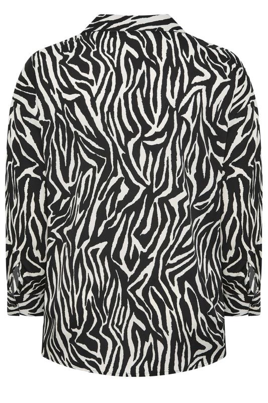 LIMITED COLLECTION Plus Size Curve White & Black Zebra Print Shirt | Yours Clothing  8