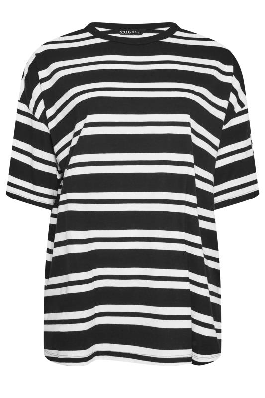 YOURS 2 PACK Plus Size Black Stripe Print Cotton T-Shirts | Yours Clothing  9