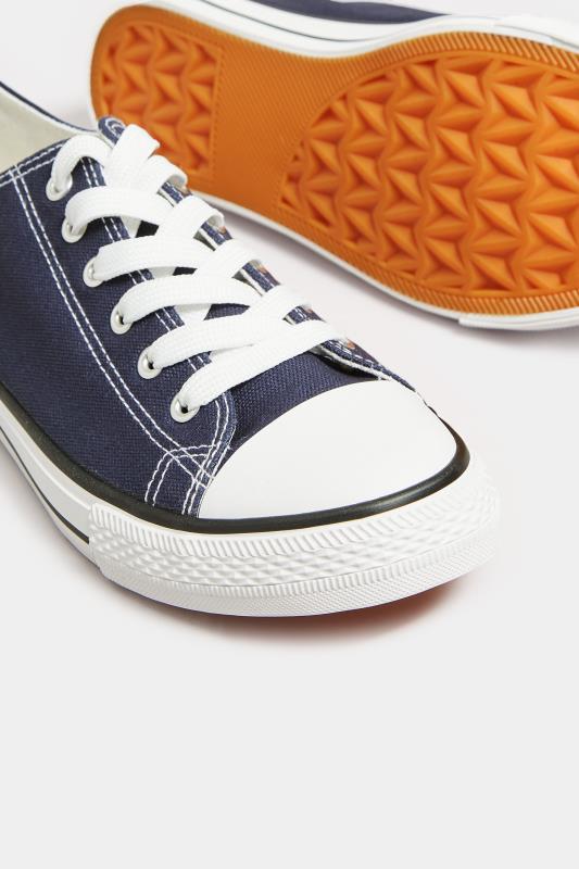 LTS Navy Canvas Low Trainers In Standard D Fit | Long Tall Sally  5