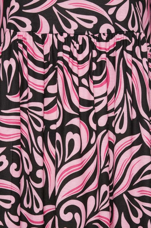YOURS Curve Pink Swirl Print Midaxi Smock Dress 5