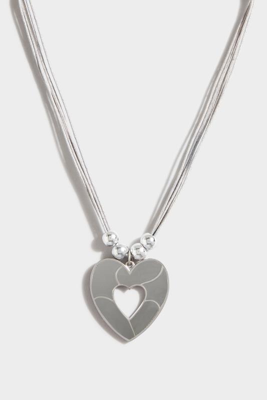 Plus Size  Silver Heart Pendant Necklace