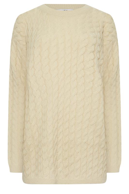 LTS Tall Beige Brown Cable Knit Jumper | Long Tall Sally  6