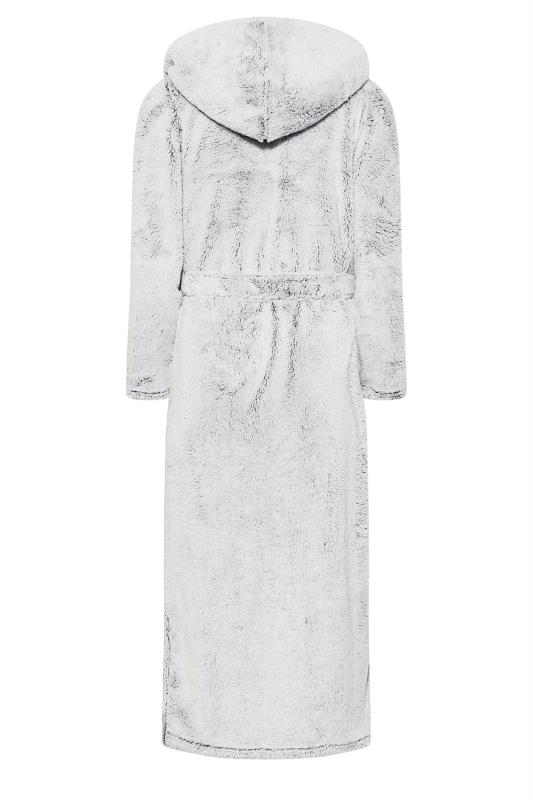 Petite Grey Contrast Hood Maxi Dressing Gown | PixieGirl 8