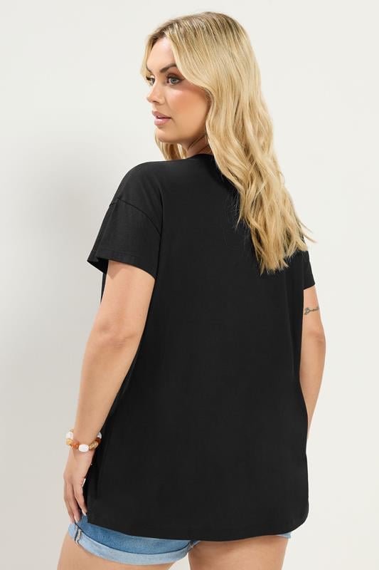 YOURS Plus Size Black Butterfly Print T-Shirt | Yours Clothing  2