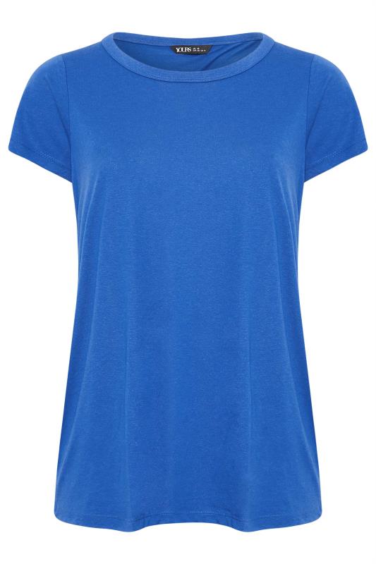 YOURS Curve Cobalt Blue Essential T-Shirt | Yours Clothing 4