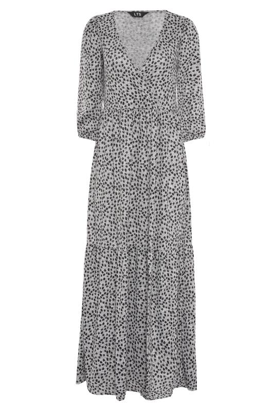 LTS Tall Grey Animal Print Midaxi Dress 5