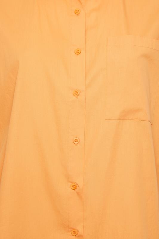 YOURS Curve Bright Orange Oversized Poplin Shirt | Yours Clothing  6