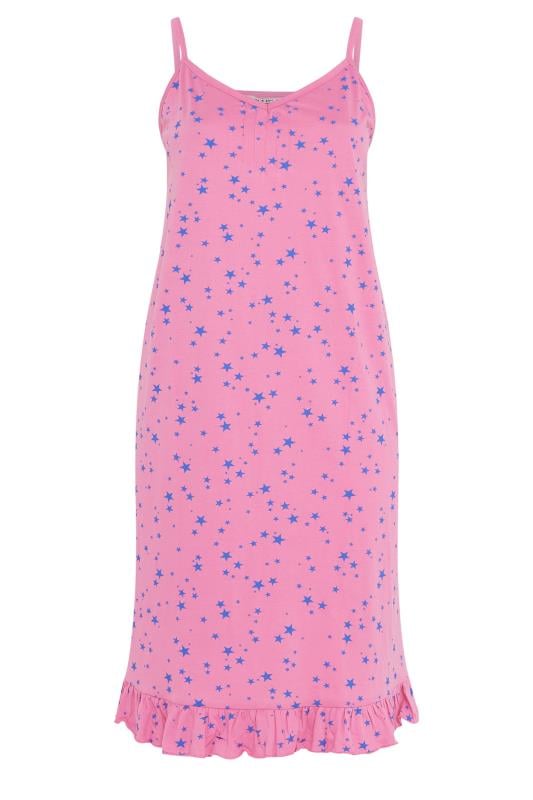 YOURS Plus Size Pink Star Print Chemise | Yours Clothing 5