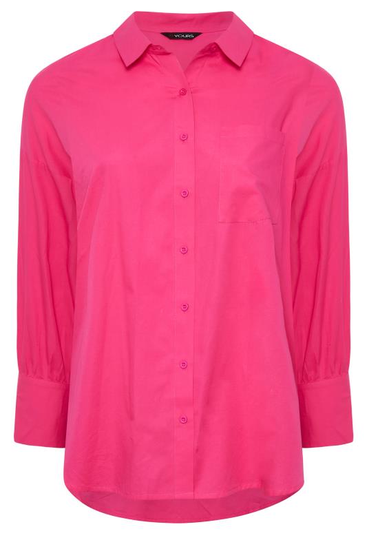 Plus Size Pink Oversized Poplin Shirt | Yours Clothing 6