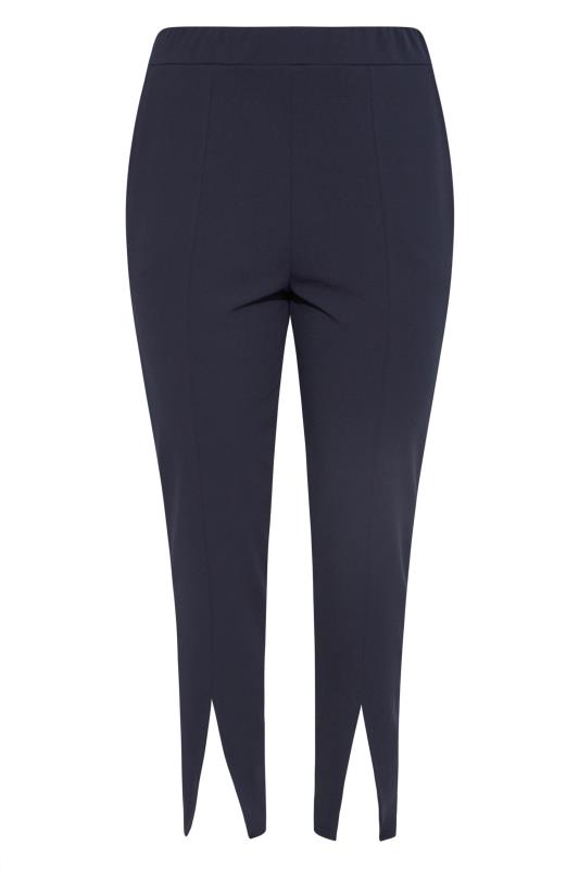 LIMITED COLLECTION Curve Navy Blue Split Hem Tapered Trousers 6