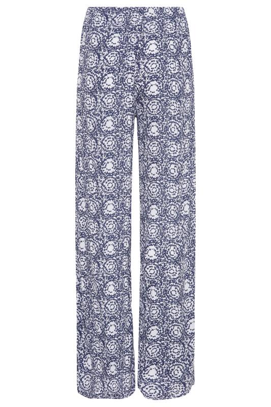 Tall Women's LTS Blue Abstract Print Wide Leg Trousers | Long Tall Sally 3