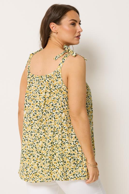 YOURS Plus Size Yellow Lemon Cami Vest Top | Yours Clothing 2