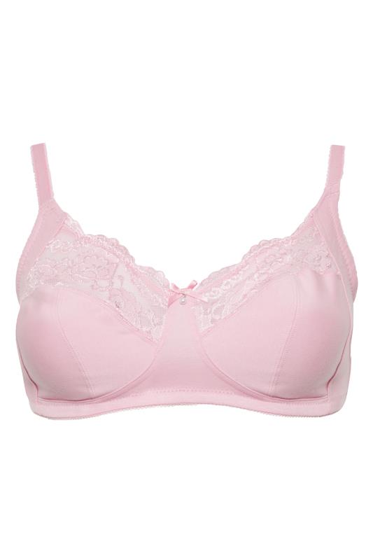 Plus Size YOURS 2 PACK Pink & White Non-Padded Non-Wired Full Cup Bras ...