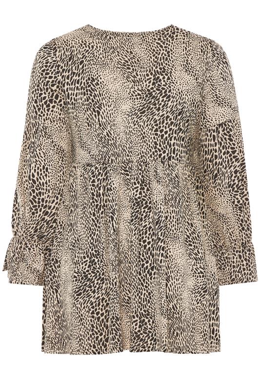 LIMITED COLLECTION Curve Beige Brown Leopard Print Peplum Top 7