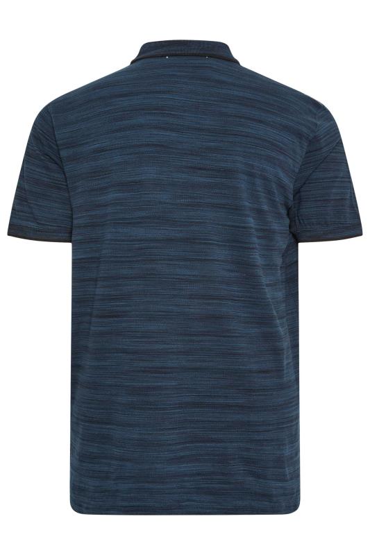D555 Big & Tall Navy Blue Pique Pocket Polo Shirt | BadRhino 4