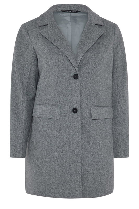 YOURS Plus Size Grey Midi Coat | Yours Clothing
