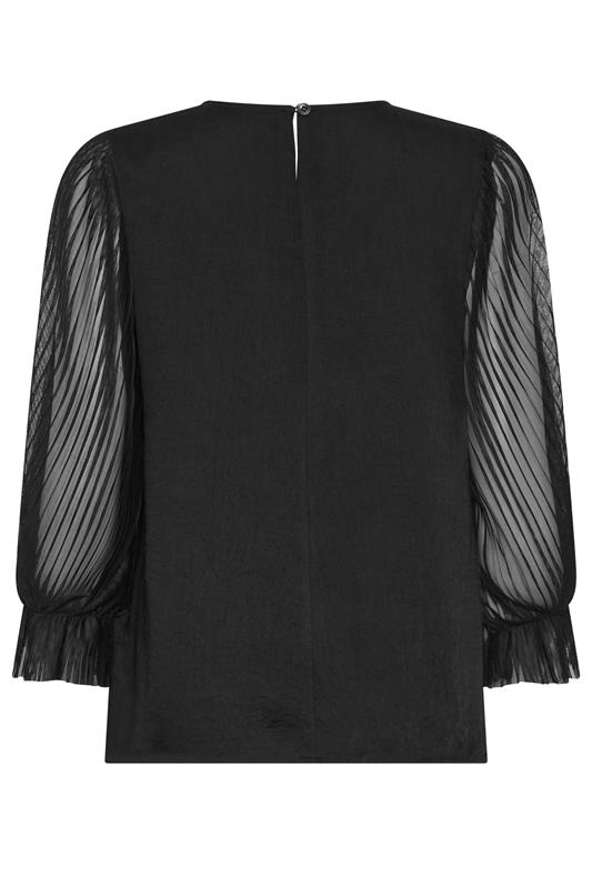 M&Co Black Pleated Sleeve Blouse | M&Co 6