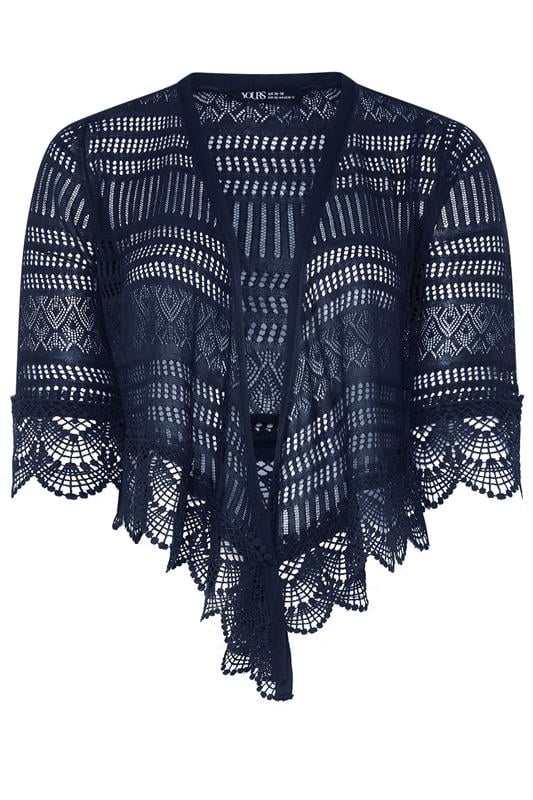 YOURS Plus Size Navy Blue Waterfall Cardigan | Yours Clothing 6