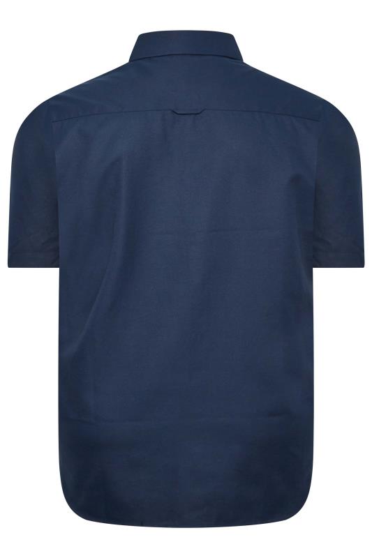 D555 Big & Tall Navy Blue Short Sleeve Oxford Shirt | BadRhino 4