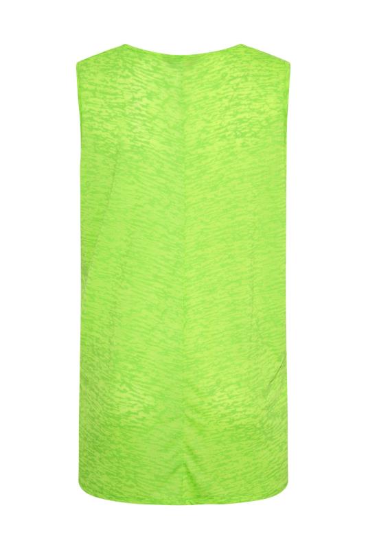 Plus Size Neon Green Burnout Tie Neck Vest Top | Yours Clothing 7