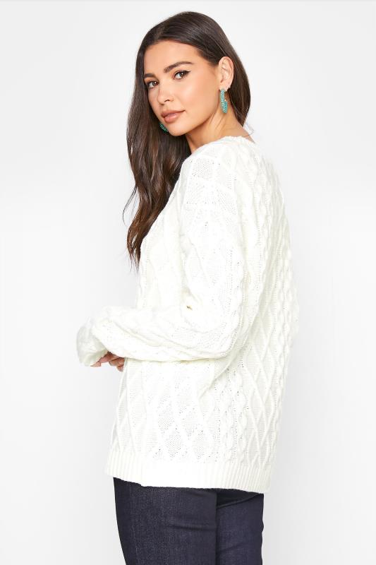 LTS Tall Cream Cable Knit Jumper 3