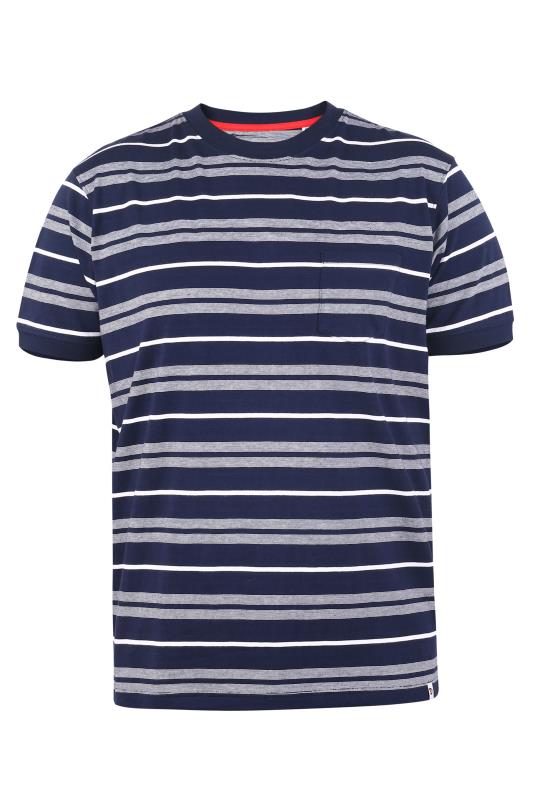 D555 Big & Tall Navy Blue Stripe T-Shirt 2