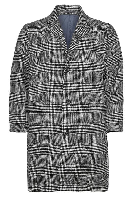 BadRhino Big & Tall Grey Check Overcoat 2