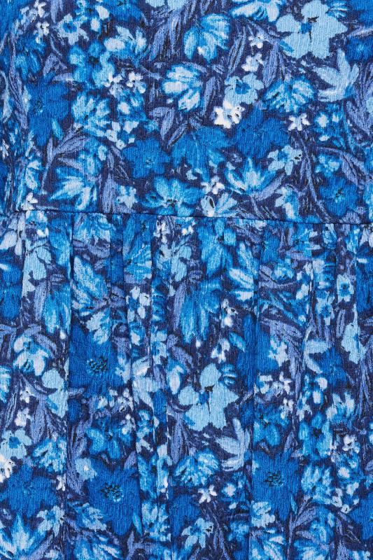 YOURS Curve Plus Size Blue Floral Wrap Playsuit | Yours Clothing  5