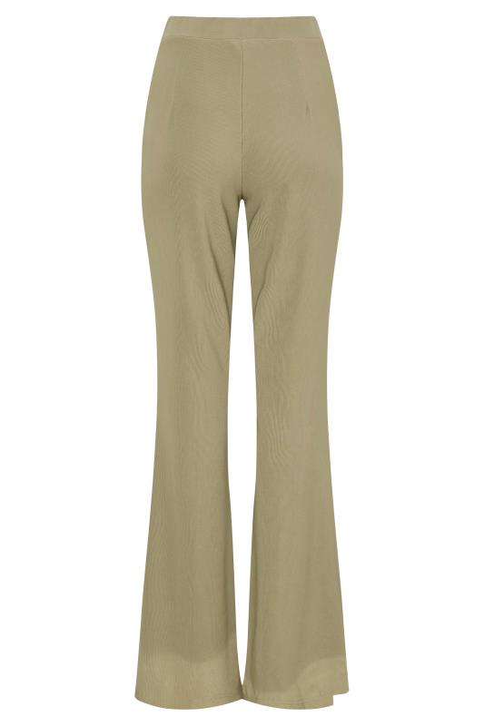 LTS Tall Women's Sage Green Ribbed Kick Flare Trousers | Long Tall Sally 4