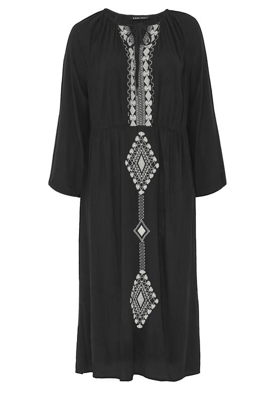  Niimee Black Crinkle Kaftan Maxi Dress