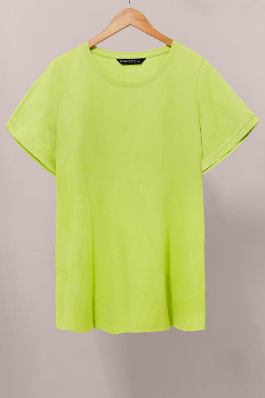 EVANS Plus Size Lime Green Essential T-Shirt | Evans 5