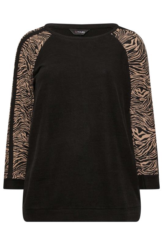 Plus Size Black Zebra Print Soft Touch Top | Yours Clothing 7