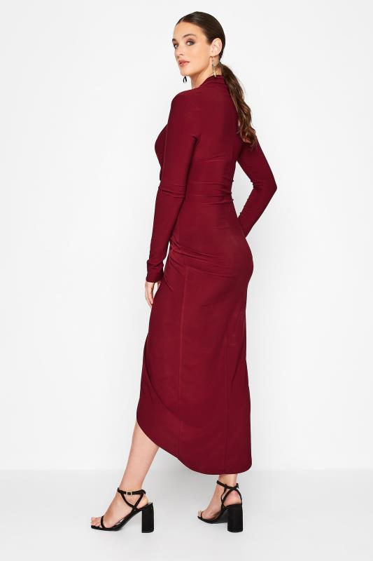 LTS Tall Women's Dark Red Long Sleeve Wrap Dress | Long Tall Sally 3
