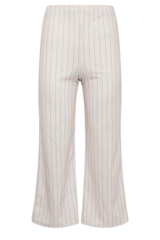 M&Co Petite Ivory White Stripe Wide Leg Trousers | M&Co 5