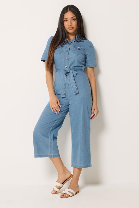 M&Co Petite Blue Denim Jumpsuit | M&Co 1