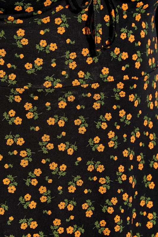 Petite Black & Yellow Ditsy Print Tea Dress | PixieGirl 6