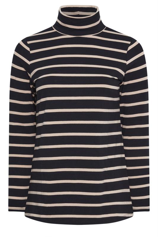 YOURS Plus Size Black Stripe Turtle Neck Top | Yours Clothing 7