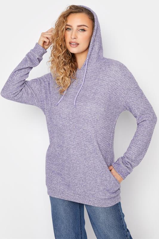 LTS Tall Purple Ribbed Soft Touch Hoodie 4