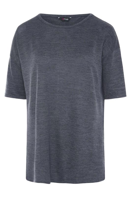 Plus Size Grey Marl Oversized Jersey Tee | Yours Clothing 6